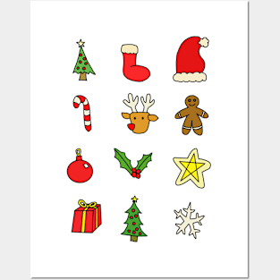 Christmas Stickers Color Posters and Art